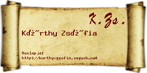 Kürthy Zsófia névjegykártya