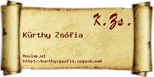 Kürthy Zsófia névjegykártya