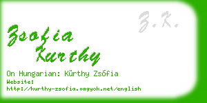 zsofia kurthy business card