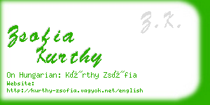 zsofia kurthy business card